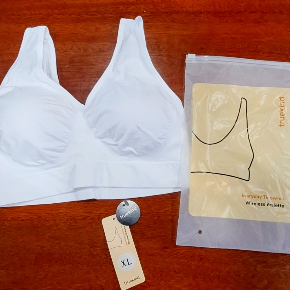 Truekind by Shapermint everyday throw on wireless bralette XL white NWT